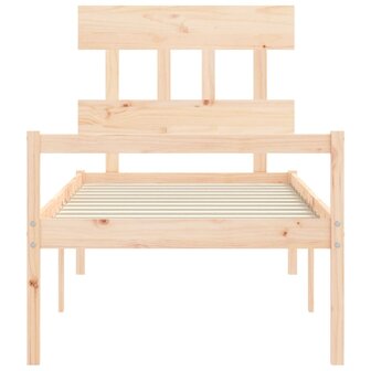 Seniorenbed met hoofdbord massief hout 90x200 cm 6