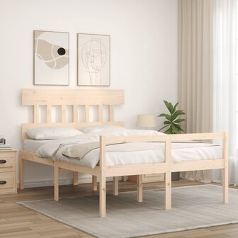 Seniorenbed met hoofdbord massief hout 120x200 cm 3