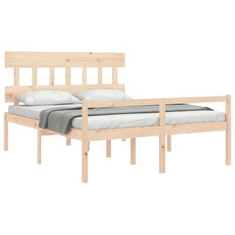 Seniorenbed met hoofdbord massief hout 160x200 cm 4