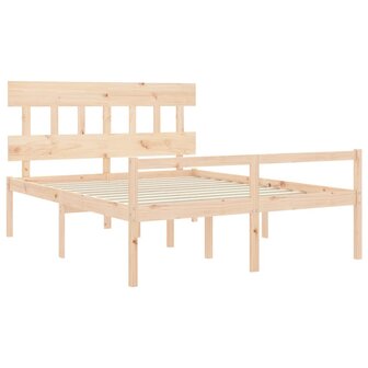 Seniorenbed met hoofdbord massief hout 160x200 cm 5