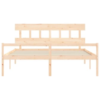 Seniorenbed met hoofdbord massief hout 200x200 cm 6