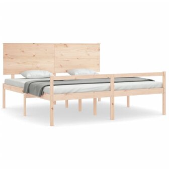 Seniorenbed met hoofdbord massief hout 2
