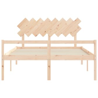 Seniorenbed met hoofdbord massief hout 160x200 cm 6
