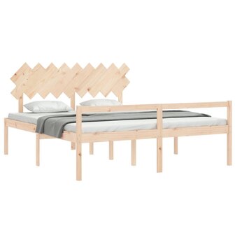 Seniorenbed met hoofdbord massief hout 4