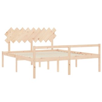 Seniorenbed met hoofdbord massief hout 5