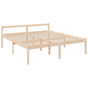 Seniorenbed met hoofdbord massief hout 9