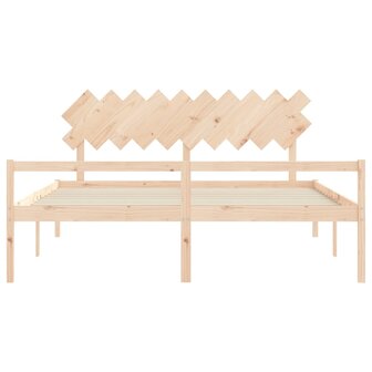 Seniorenbed met hoofdbord massief hout 200x200 cm 6