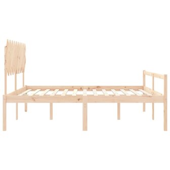 Seniorenbed met hoofdbord massief hout 200x200 cm 7