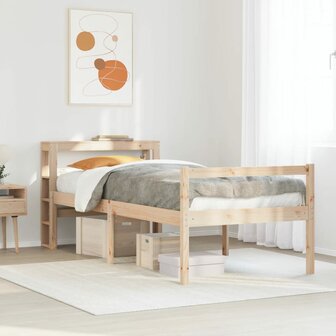Seniorenbed met hoofdbord massief grenenhout 75x190 cm 1