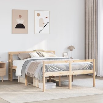 Seniorenbed met hoofdbord massief grenenhout 120x200 cm 1