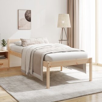 Seniorenbed massief grenenhout wit 75x190 cm 1