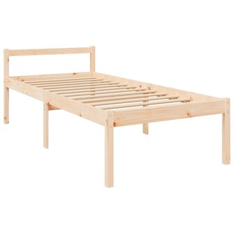 Seniorenbed massief grenenhout wit 75x190 cm 3
