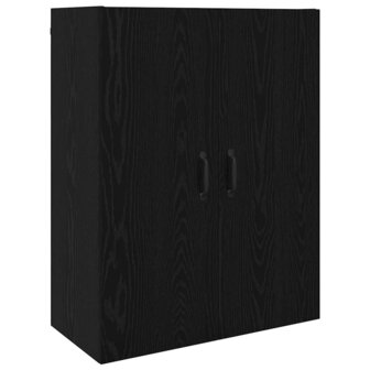 Opbergkast Wandgemonteerd Zwart Eiken 69,5 x 34 x 90 cm 2