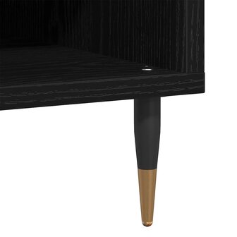 Platenkast met plank Zwart Eiken 85 x 38 x 48 cm Bewerkt hout 8