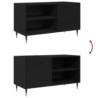 Platenkast met plank Zwart Eiken 85 x 38 x 48 cm Bewerkt hout 9