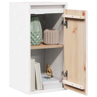 Wandkast 30x30x60 cm massief grenenhout wit 3