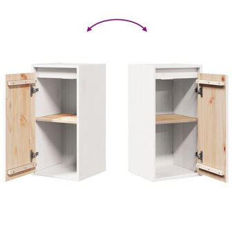 Wandkast 30x30x60 cm massief grenenhout wit 8