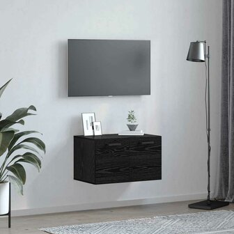 Wandkast Zwart Eiken 60 x 36,5 x 35 cm Bewerkt hout 4