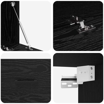 Wandkast Zwart Eiken 60 x 36,5 x 35 cm Bewerkt hout 9