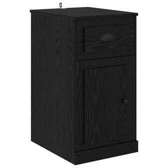 Bijzetkast Zwart Eiken 40 x 50 x 75 cm Bewerkt hout 2