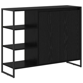 Bijzetkast Zwart Eiken 96.5 x 30 x 75 cm Bewerkt hout 2