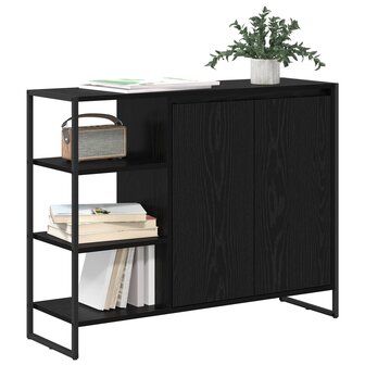 Bijzetkast Zwart Eiken 96.5 x 30 x 75 cm Bewerkt hout 3