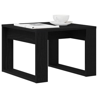 Salontafel Zwart Eiken 50 x 50 x 35 cm Bewerkt hout 3
