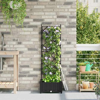 Tuin Bloempot Zwart 40 x 40 x 125,5 cm Staal 1