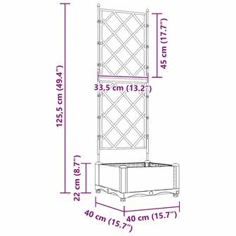 Tuin Bloempot Zwart 40 x 40 x 125,5 cm Staal 8