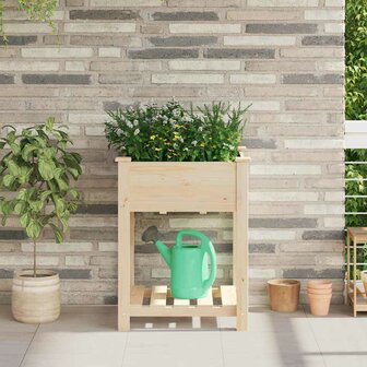 Tuin Bloempot Beige 60,5 x 60 x 76,5 cm Massief Vurenhout 1