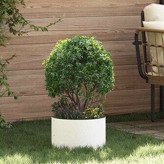 Tuin Bloempot Wit 30 x 30 x 20 cm Koudgewalst staal 1