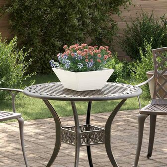 Tuin Bloempot Wit 35 x 35 x 15 cm Koudgewalst staal 1