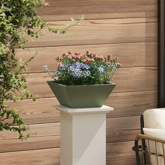 Tuin Bloempot Olijf Groen 35 x 35 x 15 cm Koudgewalst staal 4