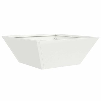 Tuin Bloempot Wit 40 x 40 x 15 cm Koudgewalst staal 2