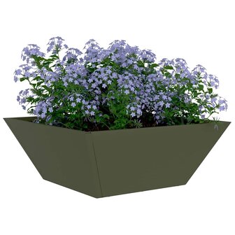 Tuin Bloempot Olijf Groen 40 x 40 x 15 cm Koudgewalst staal 3
