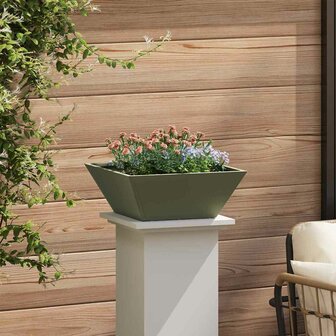 Tuin Bloempot Olijf Groen 40 x 40 x 15 cm Koudgewalst staal 4