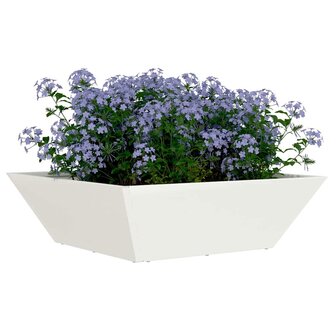 Tuin Bloempot Wit 50 x 50 x 15 cm Koudgewalst staal 3