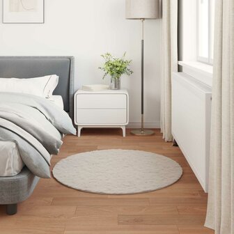 Nep Konijnenbont Tapijt Olite Beige &Oslash; 100 cm Polyester 4