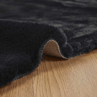 Nep Konijnenbont Tapijt Olite Zwart 60 x 110 cm Polyester 5