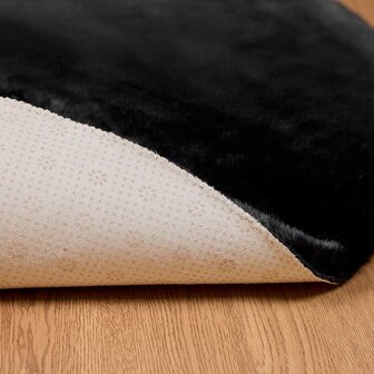 Nep Konijnenbont Tapijt Olite Zwart &Oslash; 100 cm Polyester 8
