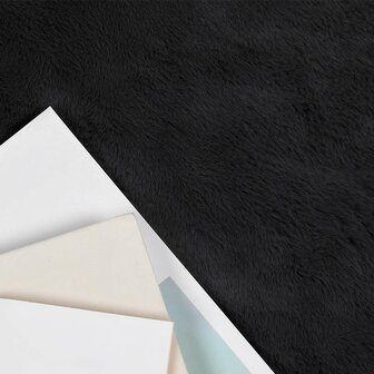 Nep Konijnenbont Tapijt Olite Zwart 60 x 90 cm Polyester 3