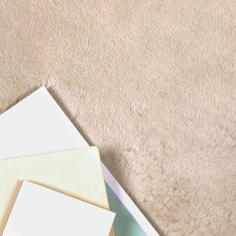 Nep Konijnenbont Tapijt Olite Taupe &Oslash; 100 cm Polyester 3