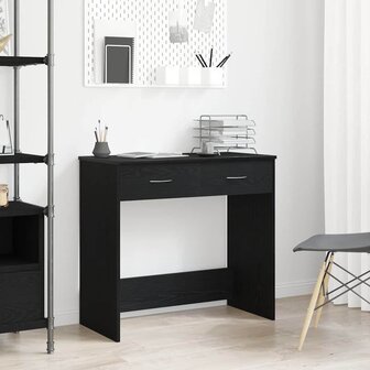 Bureau met lade Zwart Eiken 80 x 40 x 75 cm Bewerkt hout 1