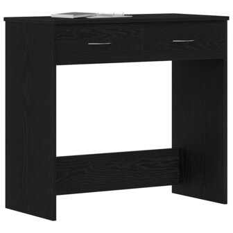 Bureau met lade Zwart Eiken 80 x 40 x 75 cm Bewerkt hout 3