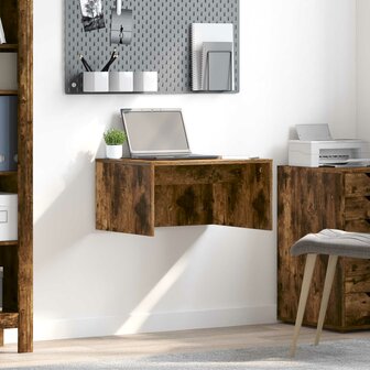 Aan de muur bevestigd bureau Gerookt eiken 60 x 45 x 30 cm 1