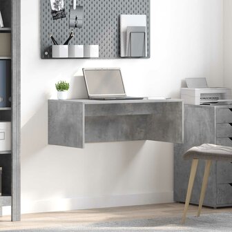 Aan de muur bevestigd bureau Beton Grijs 80 x 45 x 30 cm 1