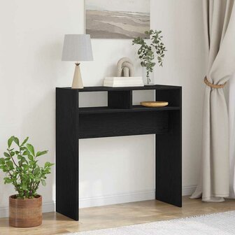 Wandtafel Zwart Eiken 78 x 30 x 80 cm Bewerkt hout 1