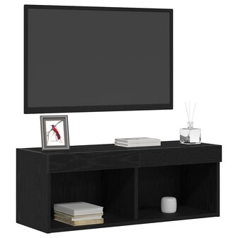 Tv-meubelset Zwart Eiken 80 x 30 x 30 cm Bewerkt hout 3