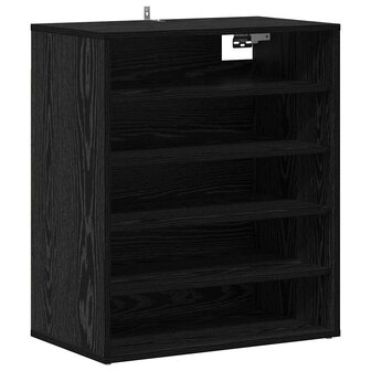 Schoenenkast met plank Zwart Eiken 60 x 35 x 70 cm Bewerkt hout 5