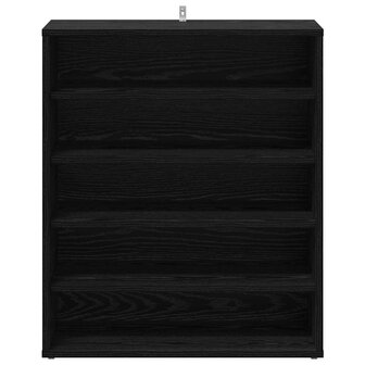 Schoenenkast met plank Zwart Eiken 60 x 35 x 70 cm Bewerkt hout 6